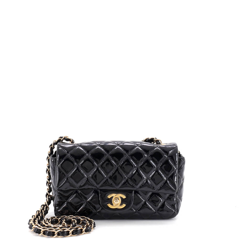 Chanel Mini Classic Single Flap Bag Quilted Patent